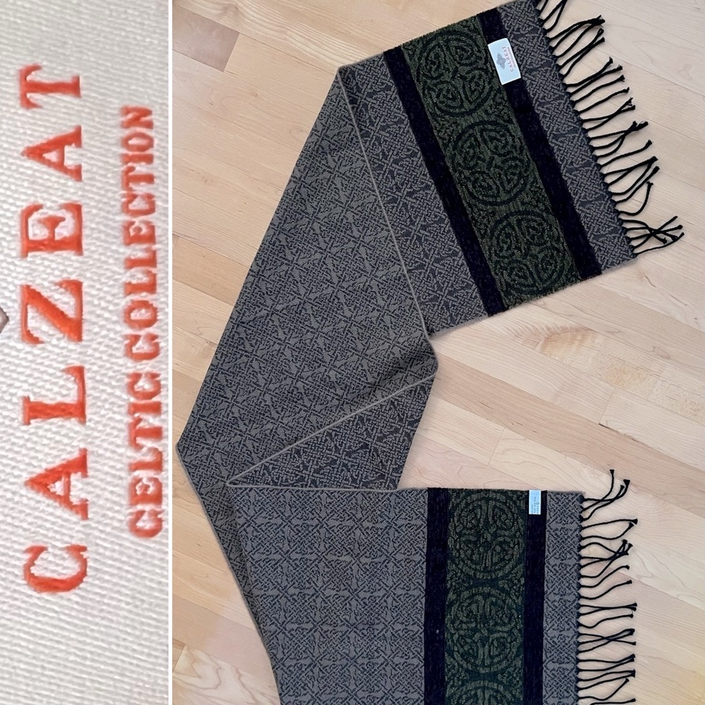 🏴󠁧󠁢󠁳󠁣󠁴󠁿Wool Blend Scarf by Calzeat Celtic Collection | Made in Scotland 15”x61”